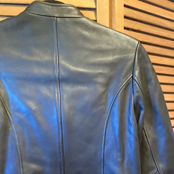 Max USA Chocolate Brown Buttery Soft Genuine Leather Blade Collar Jacket